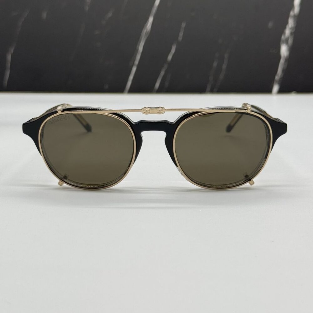 NEW GUCCI GG1212S 002 SUNGLASSES MEN ROUND BLACK EYEWEAR - Picture 7 of 16